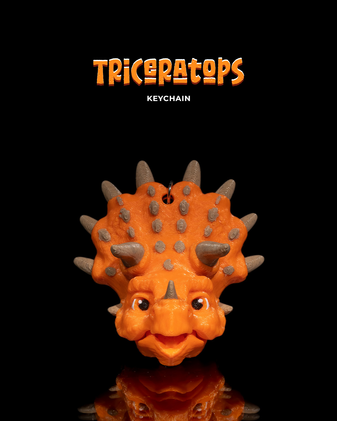 Articulated Triceratops Keychain